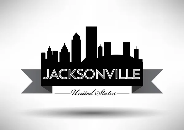 Jacksonville skyline de la ville — Image vectorielle