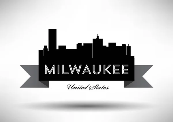 Progettazione di Milwaukee City Skyline — Vettoriale Stock