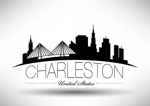 Toits de la ville de Charleston — Image vectorielle