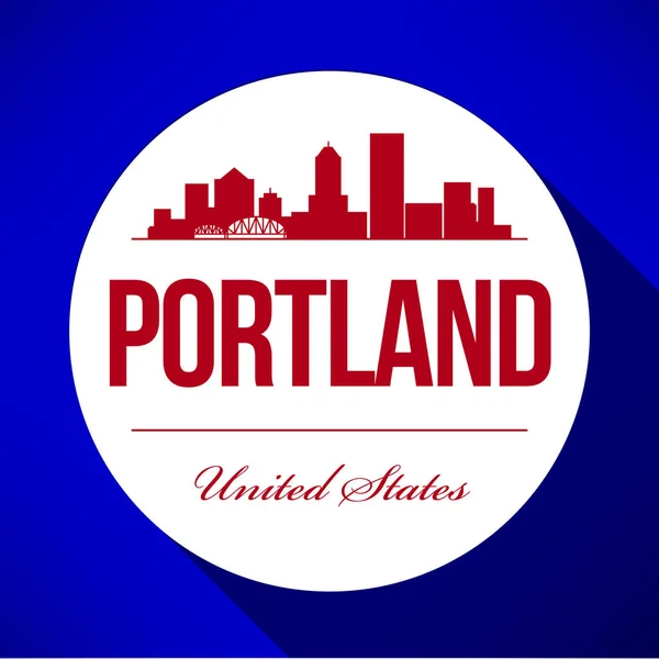 Portland City Skyline — Stock Vector