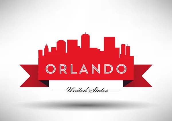 Skyline della città di Orlando — Vettoriale Stock