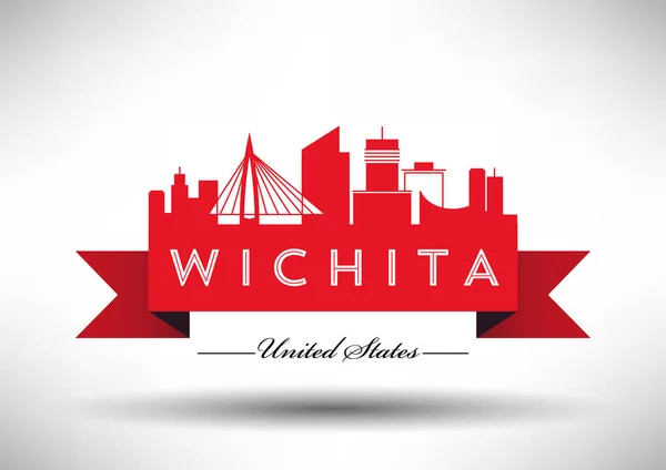 Cidade de Wichita Skyline — Vetor de Stock