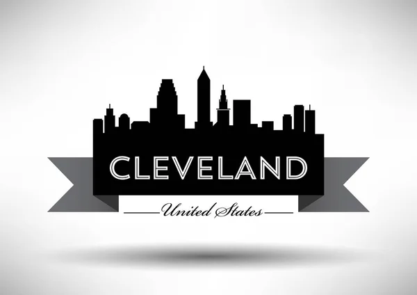 Cleveland şehir manzarası — Stok Vektör
