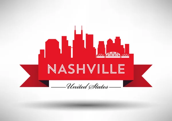 Ciudad de Nashville Skyline — Archivo Imágenes Vectoriales