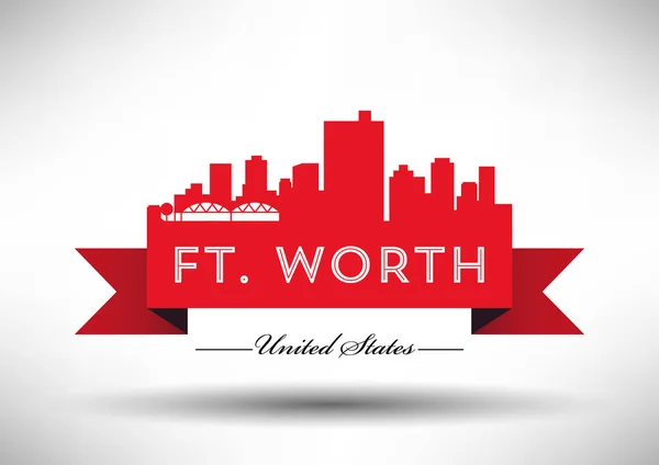 Ft Worth şehir manzarası — Stok Vektör