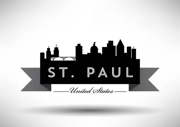 St. Paul City Skyline — Archivo Imágenes Vectoriales
