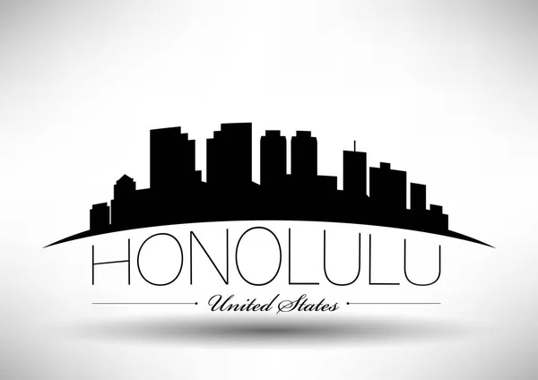 Ciudad de Honolulu Skyline — Archivo Imágenes Vectoriales