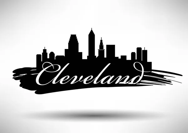 Cleveland skyline cidade —  Vetores de Stock