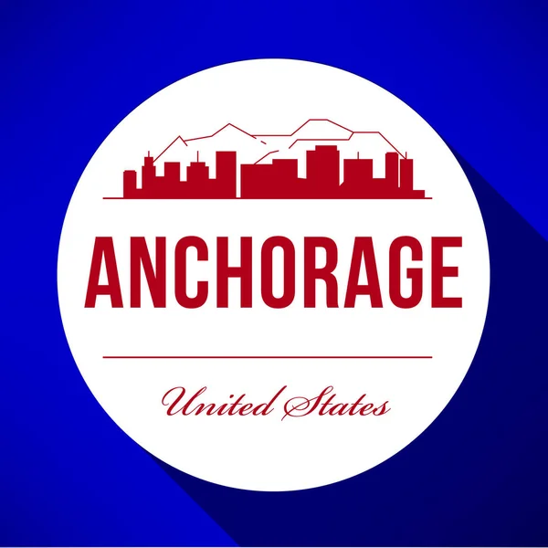 Anchorage City Skyline — Stock Vector