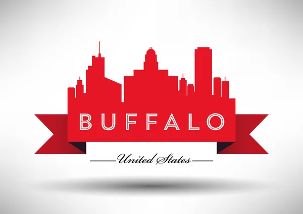 Ciudad de Buffalo Skyline — Archivo Imágenes Vectoriales