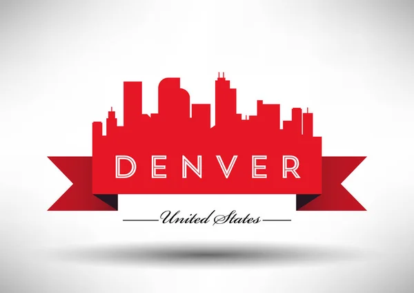 Denver skyline cidade — Vetor de Stock
