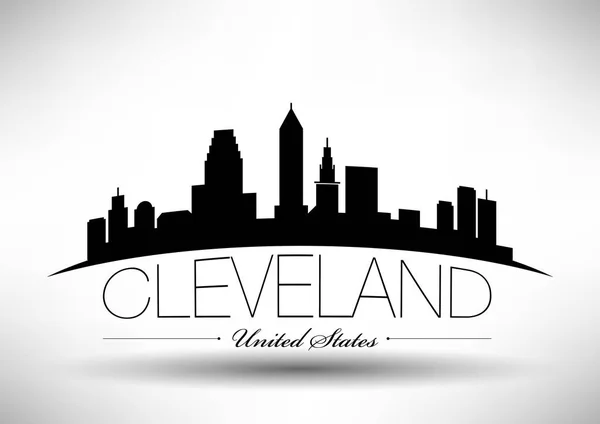 Cleveland city skyline — Vettoriale Stock