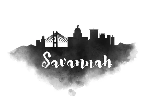 Savannah City Skyline — Stockfoto