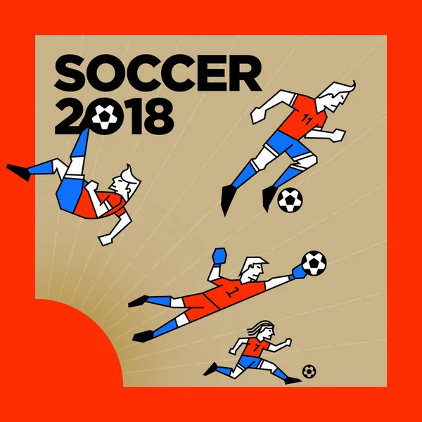 Copa Fútbol 2018 Plantilla Diseño — Vector de stock