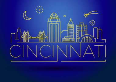 Typographic Design ile Asgari Şehir Lineer Skyline