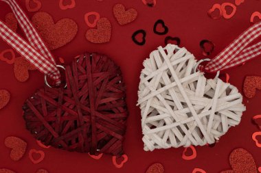 Sevgililer Günü için kalp dekorasyonu yakın plan.