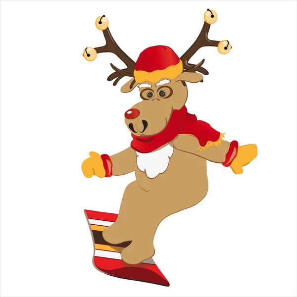 snowboard üzerinde Ren geyiği