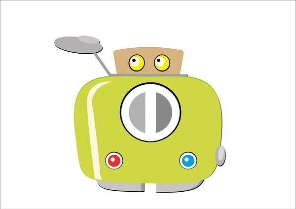 Yeşil ekmek kızartma makinesi, korkunç görünümlü ekmek dilimi resimli