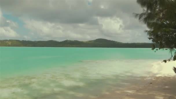 Lagune van Aitutaki in de Cookeilanden Polynesië Zuidelijke Stille Oceaan Panoramisch schot — Stockvideo