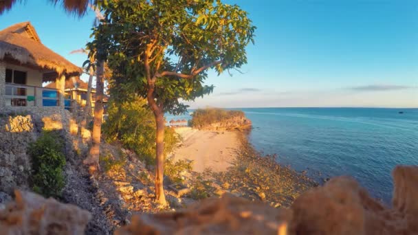 Wyspa Malapascua Filipiny Plaża Zachód Słońca Cebu Visayan Czas Morza — Wideo stockowe