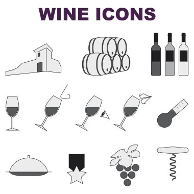 Şarap ikonları.