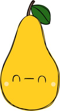 Vektör, karikatür tarzında renkli sarı armut meyvesi çiziyor. Bunu baskı, kitaplar, dergiler, web tasarımı, giysiler, çıkartmalar veya posterler için logo, resim, illüstrasyon veya simge olarak kullanabilirsiniz.