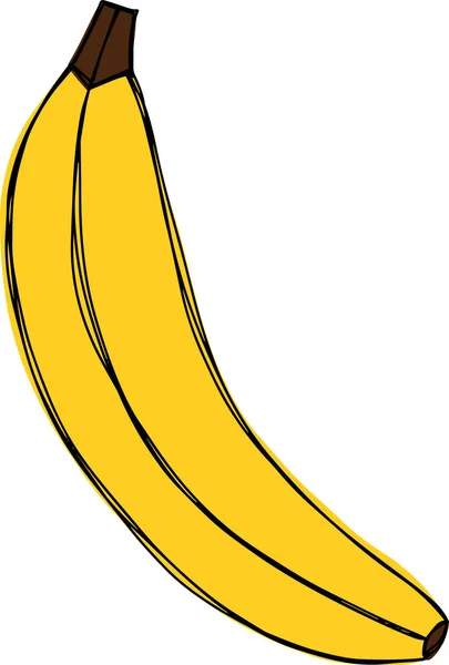 Διάνυσμα Σκίτσο Του Χρώματος Φρούτων Κίτρινο Μπανάνα Στυλ Κινουμένων Σχεδίων — Διανυσματικό Αρχείο
