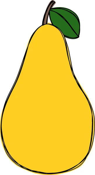 Dibujo Vectorial Fruta Pera Amarilla Color Estilo Dibujos Animados Puede — Archivo Imágenes Vectoriales