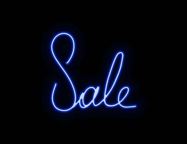 Tasarım veya illüstrasyon rengi için mavi satıştaki neon yazı panosu vektör logosu