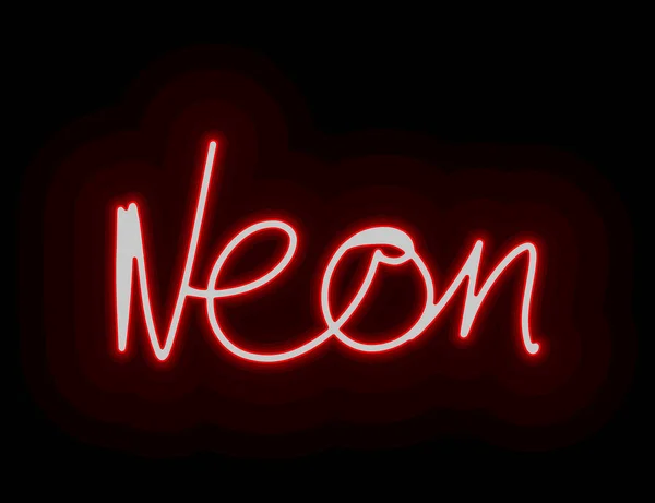 Palabras Inglés Neon Vector Image Logo Illustration Icon Web Design — Vector de stock
