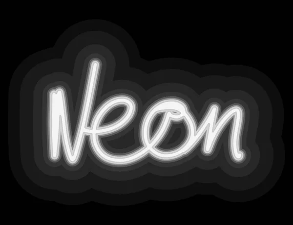 English Words Neon Vector Image Logo Illustration Icon Web Design — Stock Vector