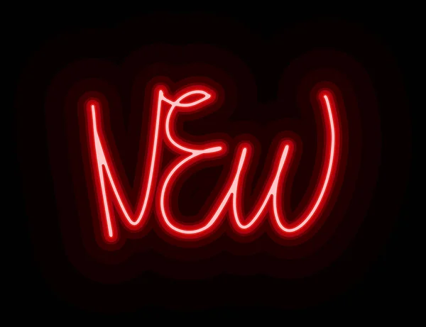 Palavras Inglês New Neon Vector Image Logo Illustration Icon Web — Vetor de Stock