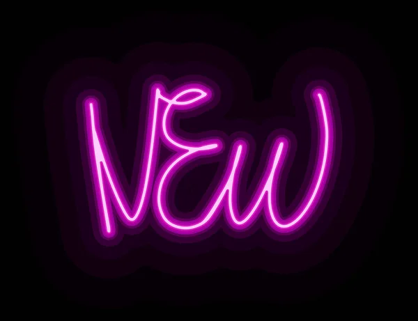 Palabras Inglés New Neon Vector Image Logo Illustration Icon Web — Vector de stock