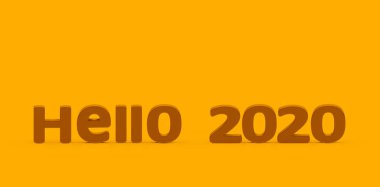 Merhaba 2020, 2020 yeni yıl, mutlu yıllar tebrik kartı, Noel tatili için geçmiş