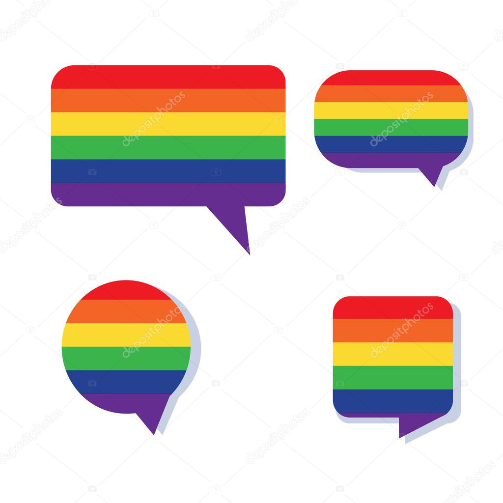 rainbow speech bubbles LGBT. vector