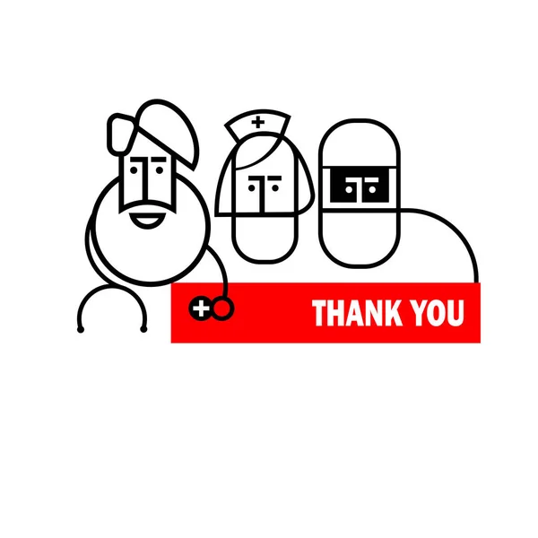 Graças Aos Médicos Vocês São Heróis Que Salvam Vidas Ilustração — Vetor de Stock