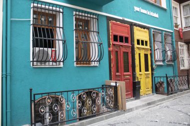 İstanbul, Türkiye - Ekim-16. 2019: Balat bölgesi tarihi bir yerleşim yeri.