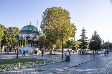 İstanbul, Türkiye - Eylül-21. 2019: Alman İmparatoru Wilhelm İis 'in 1898 yılında İstanbul' daki Sultanahmet kentine yaptığı ziyaretin anısına inşa edildi.