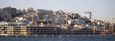 İstanbul, Türkiye - Eylül-14.2019: İstanbul galataport proje inşaat süreci.