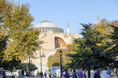 İstanbul, Türkiye - Eylül-21. 2019: İstanbul, İstanbul 'daki ünlü Ayasofya