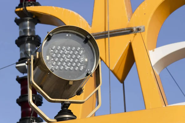 Lighting projector close-up on the passenger ferry. — Stock Photo, Image