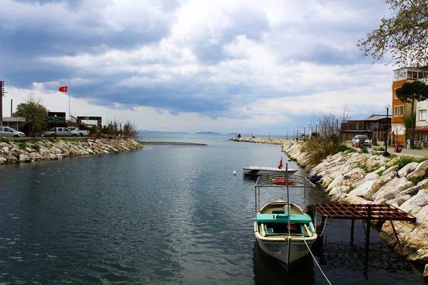 Ayvalik Türkei März 2016 Sich Meer Und Fluss Treffen Gibt — Stockfoto
