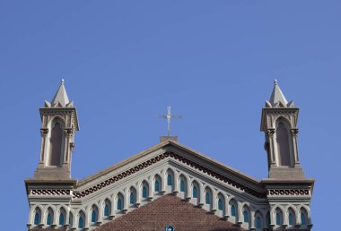 İstanbul, Türkiye - Ekim-27. 2019: Antuan Bazilikası 'na ön fotoğraf gönderildi. Çatının bir parçası..