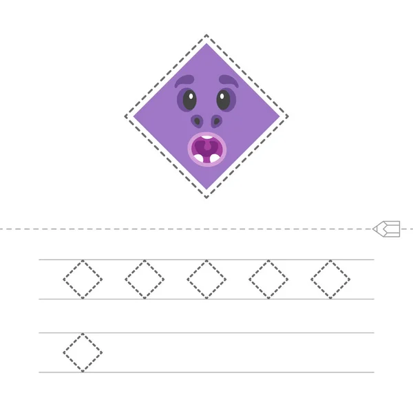 Apprenez Les Formes Les Figures Géométriques Feuille Travail Préscolaire Maternelle — Image vectorielle