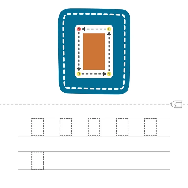 Apprenez Les Formes Les Figures Géométriques Feuille Travail Préscolaire Maternelle — Image vectorielle