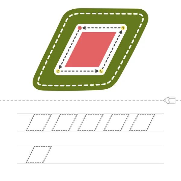 Aprende Formas Figuras Geométricas Hoja Trabajo Preescolar Jardín Infantes Para — Vector de stock