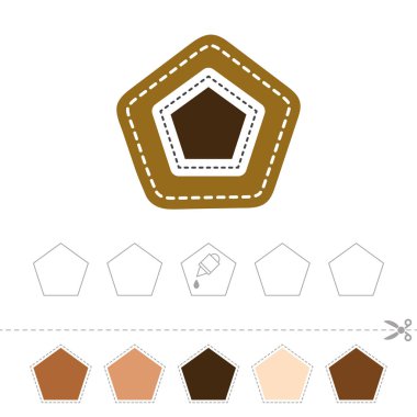 Şekilleri ve geometrik figürleri öğren. Motor becerilerini geliştirmek için anaokulu ya da anaokulu ödevi. Işıktan karanlığa sırayla kes ve yapıştır ya da tam tersi - vektör