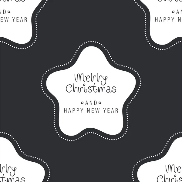 Festive Background New Year Christmas Seamless Texture Stars Inscription Wallpaper — Stock Vector