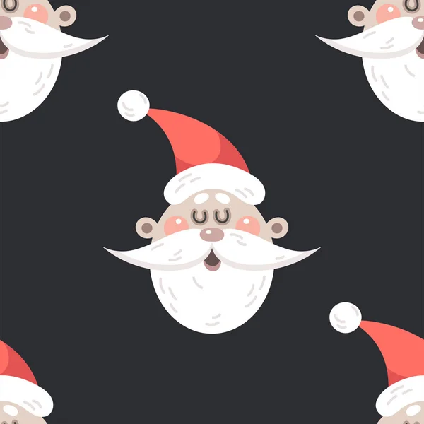 Slavnostní Zázemí Pro Nový Rok Nebo Vánoce Bezešvé Textury Santa — Stockový vektor
