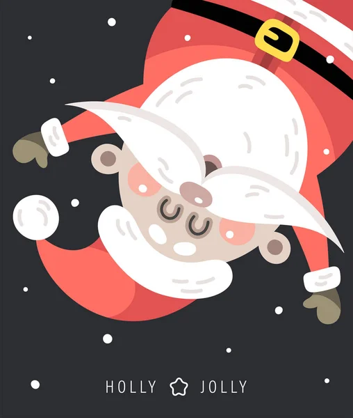 Nápis Santa Claus Veselé Vánoce Šťastné Přání Novému Roku Vektorová — Stockový vektor
